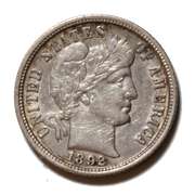 1892 O First Year Full Liberty Barber Dime