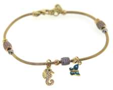 Gorgeous CZ Station Bracelet with Charm