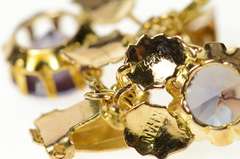 14K Yellow Gold Victorian Sim. Alexandrite Ornate Clip Dangle Earrings