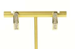 14K Yellow Gold 1.20 Ctw Princess Diamond Oval Hoop Earrings