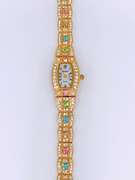 Ladies Geneva & Gemstone Watch, 18kt Gold Plated