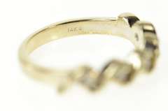 14K White Gold Wavy Pattern Diamond Simple Wedding Band Ring