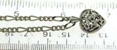 Sterling Silver Figaro Chain with Heart Pendant