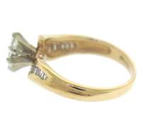 Fabulous 0.35ct Marquise Center with Baguette Side Diamond Ring