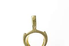 14K Yellow Gold Geometric Chevron Wishbone Simple Pendant