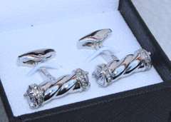 Handsome Pair Jeweled Style Cufflinks By Carelli