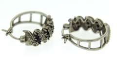 Sterling Silver Hoop Gemstone Earrings