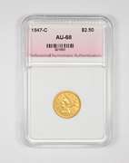 AU58 1847-C $2.50 Liberty Head Gold Quarter Eagle - Graded PNA