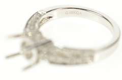 18K White Gold 0.30 Ctw Diamond 6.8mm Engagement Setting Ring