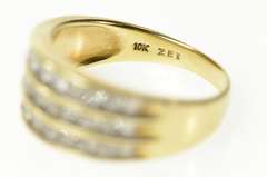 10K Yellow Gold Tiered Layered Cubic Zirconia Graduated Band Ring
