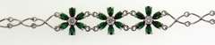 Sterling Silver Green Stone Floral bracelet