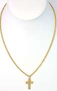 Cross Necklace with Diamond Accent in 14KT Yellow Gold