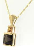 Matchless Yellow Gold Citrine and Smokey Quartz Necklace