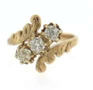 Vintage Yellow Gold Diamond Bypass Ring