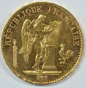 Scarce 1878-A France 20 Francs Gold 'Angel' coin