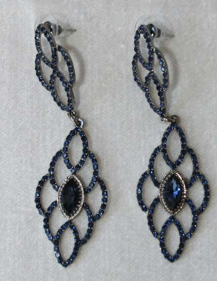 Set of Sapphire Color Fashion  Design Earrings