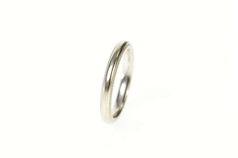 14K White Gold 2.6mm Classic Simple Milgrain Wedding Band Ring