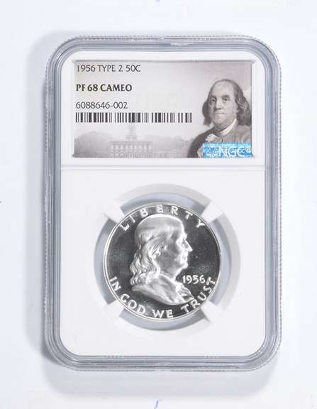 PF68 CAM 1956 Franklin Half Dollar - Type 2 - Graded NGC