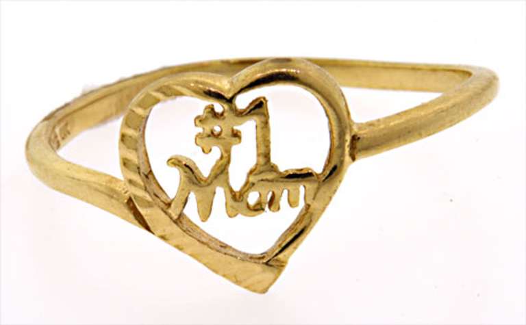 #1 Mom 10kt Yellow Gold Ring