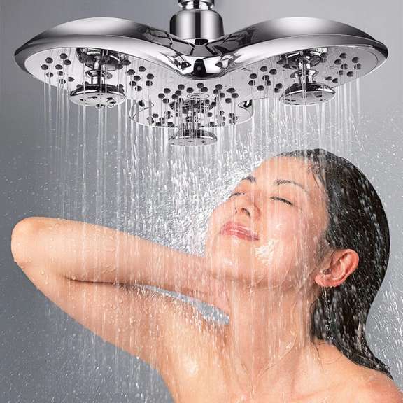 4-way High-Pressure 9.5 Inch Rainfall Shower Head