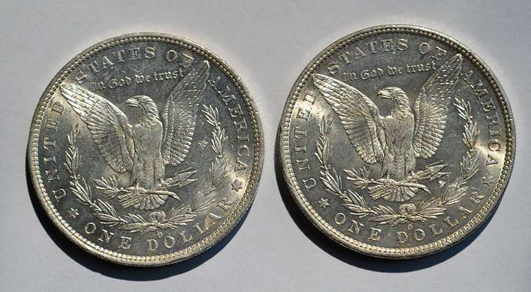 Two UNC 1883-O Morgan Dollars