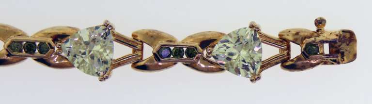 Sterling Silver Triangle CZ Bracelet