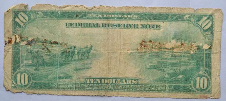 Scarce $ 10 Red Seal Texas FRN