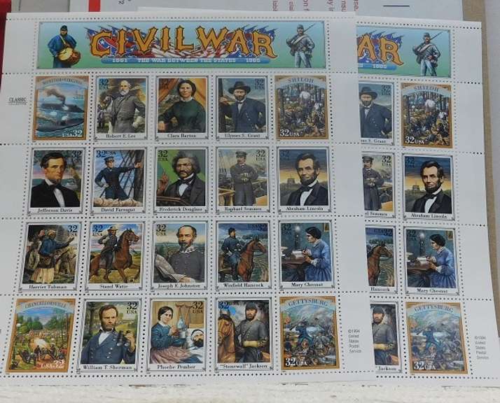 Stamp Sheets: Civil War $12.80
