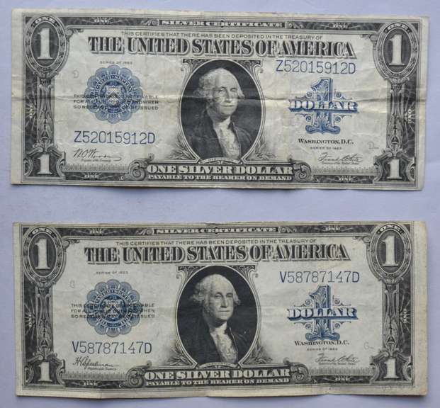 2 1923 $ 1 Silver Certificates