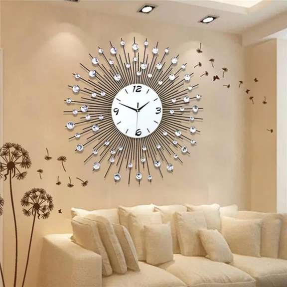 Round Diamond Wall Clock Home Decor
