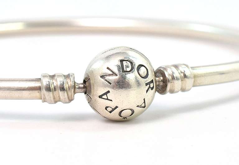 Pair of Pandora Bangle Bracelets in Sterling Silver