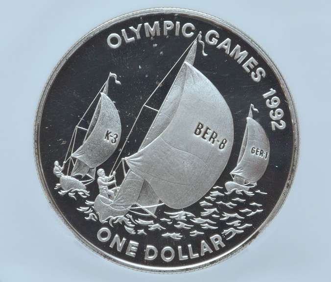 1992 Bermuda $1 Silver Sailing, PF68 Ultra NGC, Rare