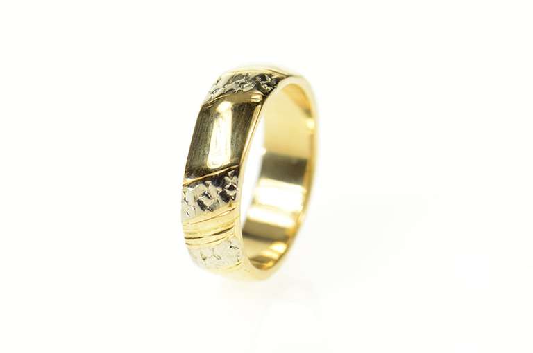 14K Yellow Gold 5.3mm Art Deco Orange Blossom Wedding Band Ring