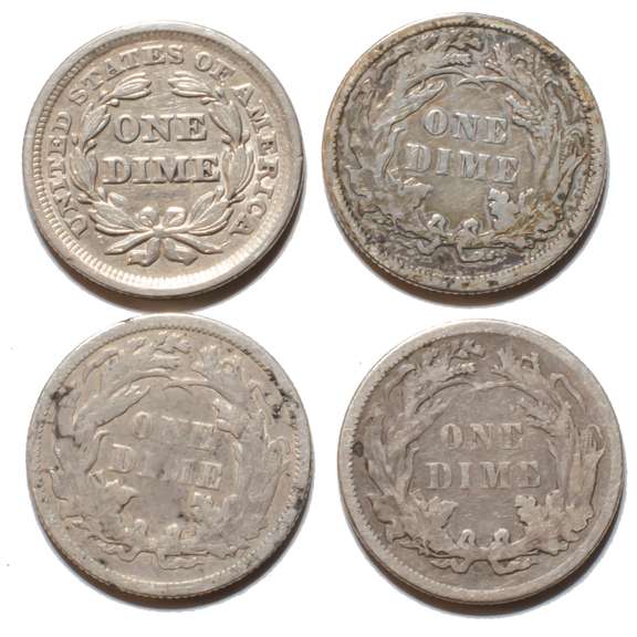 4 Seated Dimes
