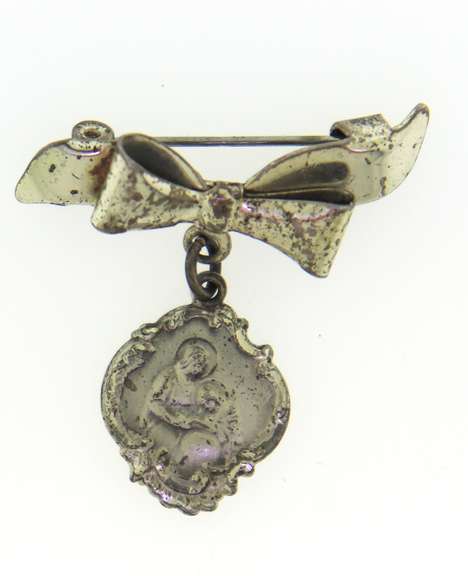 Virgin Mary and Jesus  Pin Brooch on Sterling Silver