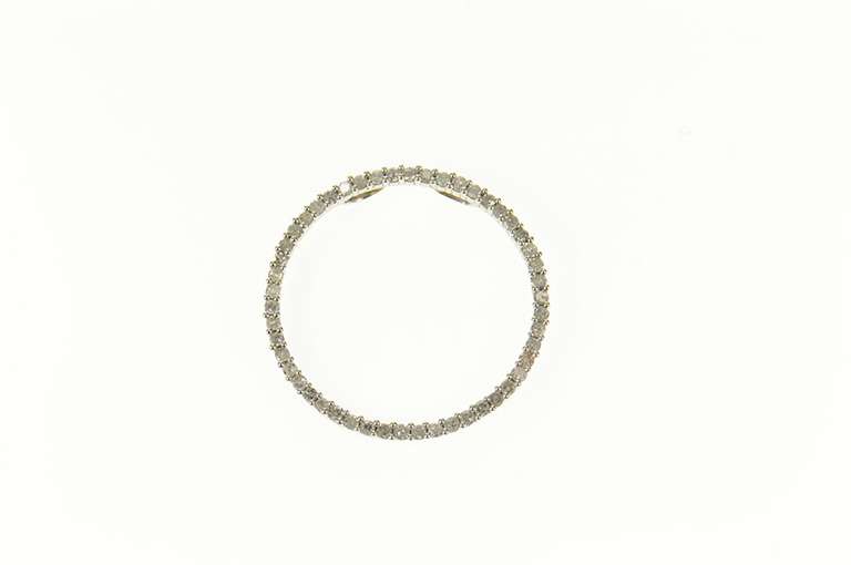 10K White Gold 0.75 Ctw Diamond Circle Journey Symbol Pendant