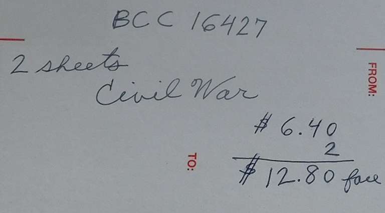 Stamp Sheets: Civil War $12.80