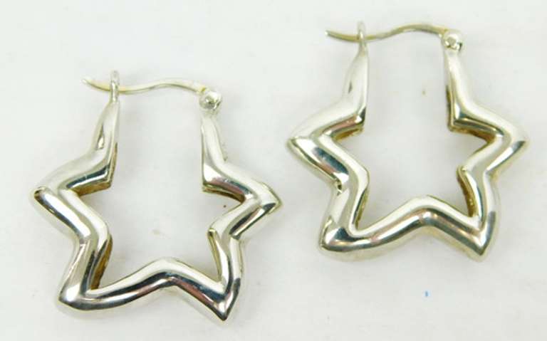 Sterling Silver Open Stars Earrings