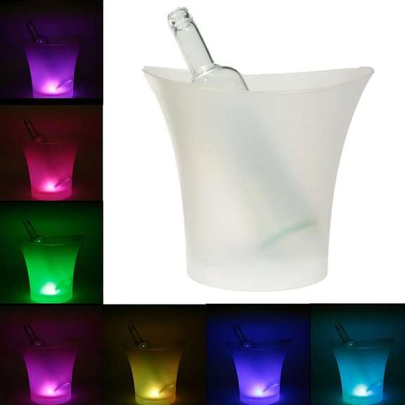 7 Colors LED Light Ice Bucket 5L