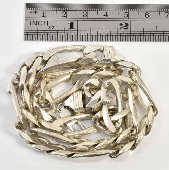 Popular Heavy Sterling Figaro Necklace
