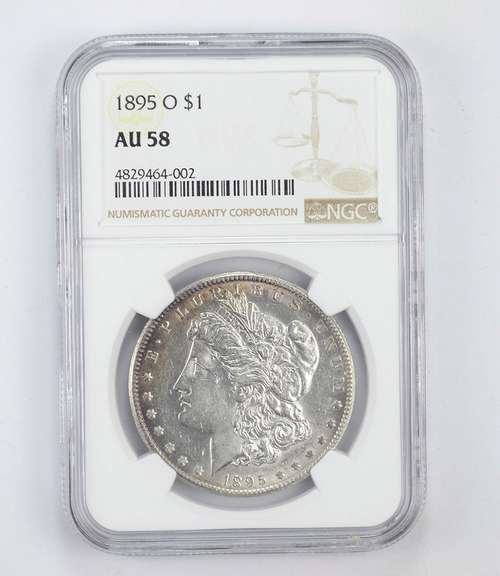AU58 1895-O Morgan Silver Dollar - Graded by NGC