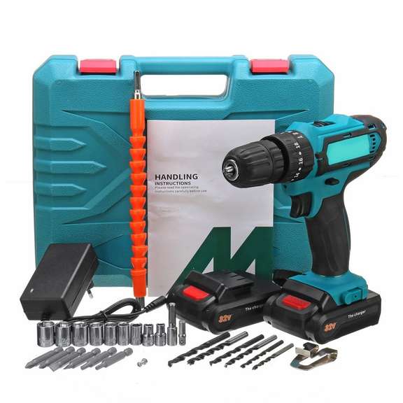 32V 2 Speed Power Drills 6000mah Cordless