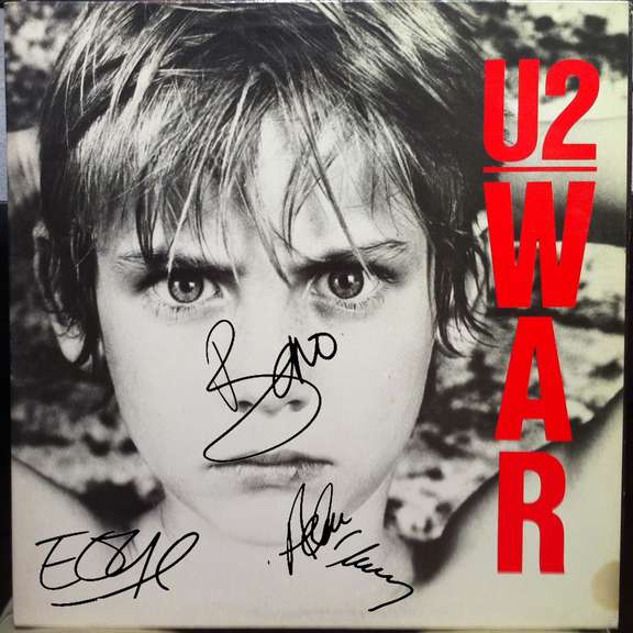 U2 Autographed Facsimile War LP Album