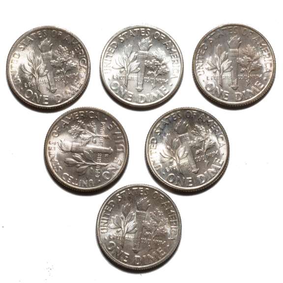 Gem Silver BU Roosevelt Dime Lot