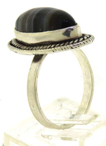 Sterling Silver Oval Black Onyx ring