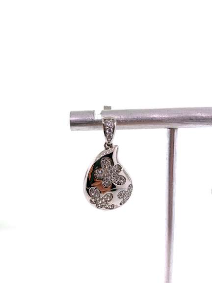 Unique Sterling Silver Earring with White Gemstones