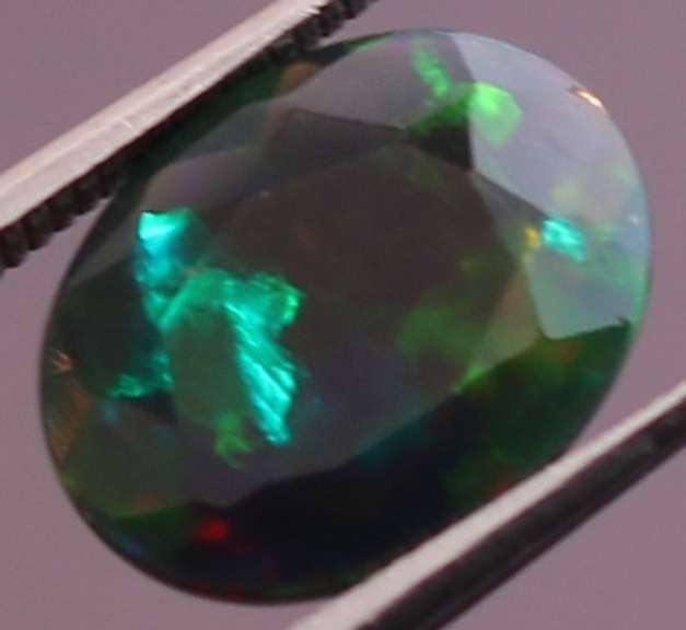 Raven black block and floral pattern 1.66ct Black Opal