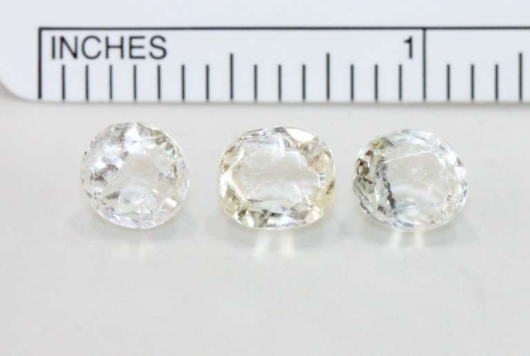 Natural White Sapphires - Lot of 3