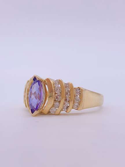 14kt Gold Tanzanite & Diamond Cocktail Ring
