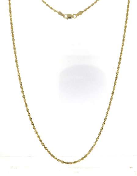 Popular Yellow Gold Rope Chain Necklace